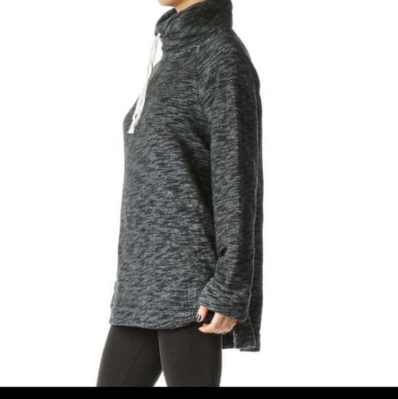 J. CREW French Terry Turtleneck Cowl Neck Tunic Long Sweatshirt XS - Picture 2 of 11